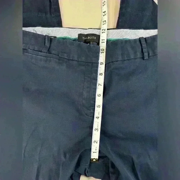 Talbots Signature Navy Ankle CropStraight Leg Khaki Chino Pants Women’s 16 Fall - Picture 4 of 12